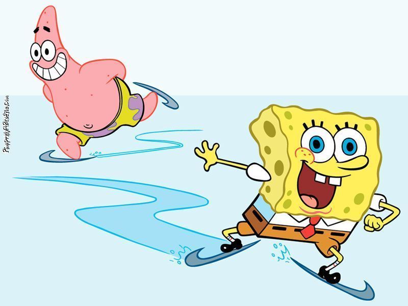 SpongeBob + Patrick Ice Skating! Twitter Backgrounds - Pimp-My-Profile.com